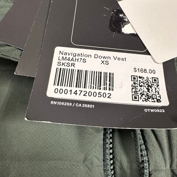 Lululemon Navigation Stretch Down Vest Smoked Spruce Green Men's Size XS NWT - Picture 5 of 7